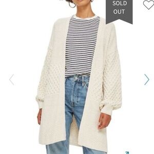 Topshop honeycomb long cardigan
